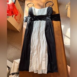 City Triangles Black and White Strapless Dress